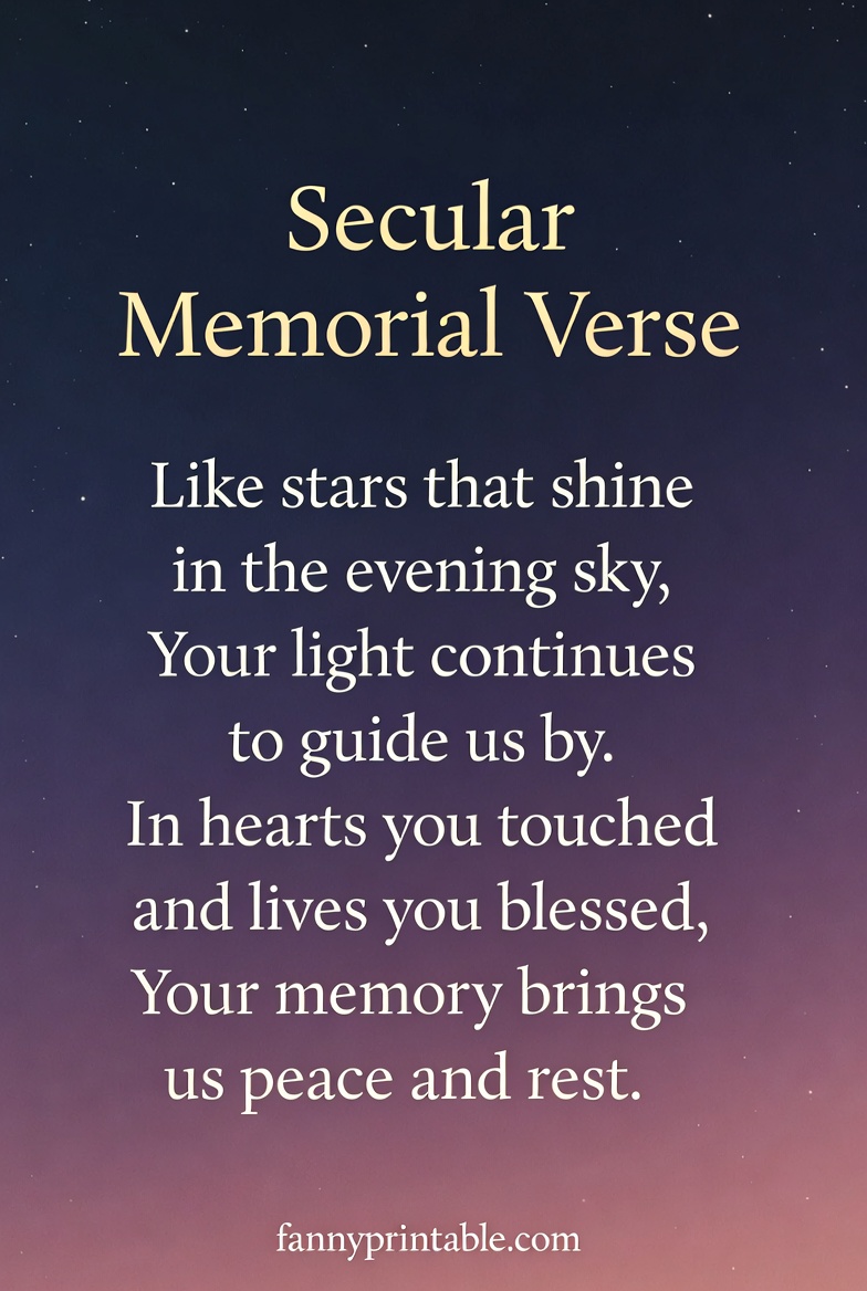 Memorial Card Poems Non Religious Secular Verses FannyPrintable (3)