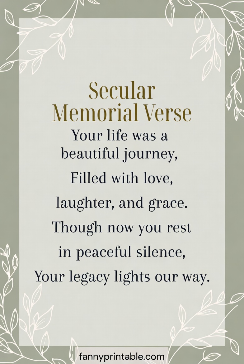 Memorial Card Poems Non Religious Secular Verses FannyPrintable (4)