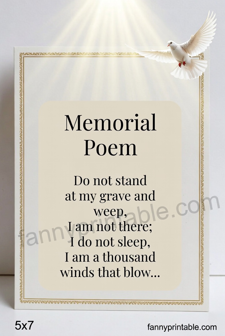 Memorial Card Poems for Heartfelt Tributes FannyPrintable (1)