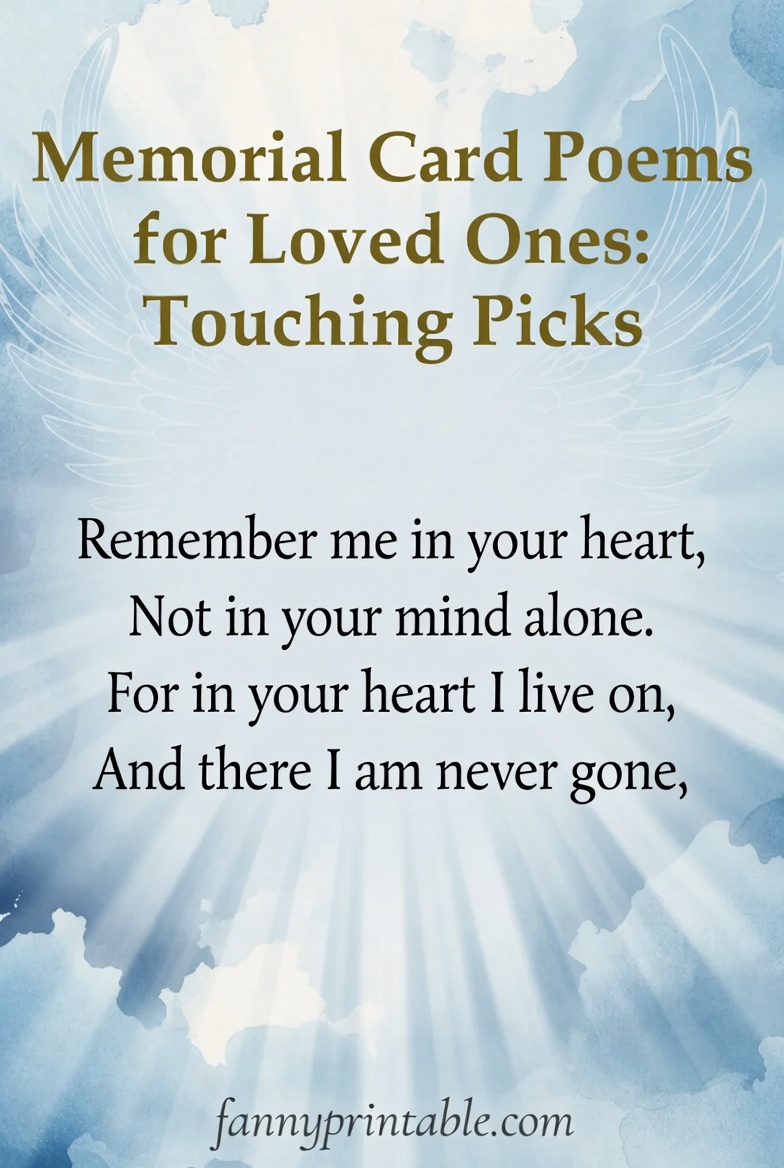 Memorial Card Poems for Loved Ones Touching Picks FannyPrintable 1 Memorial Card Poems for Loved Ones Touching Picks FannyPrintable (1)