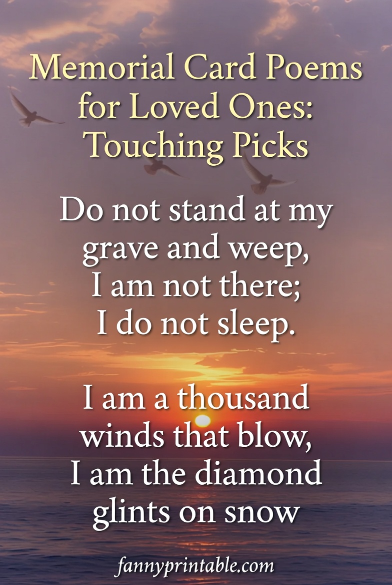 Memorial Card Poems for Loved Ones Touching Picks FannyPrintable 3 Memorial Card Poems for Loved Ones Touching Picks FannyPrintable (3)