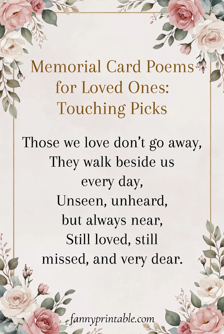 Memorial Card Poems for Loved Ones Touching Picks FannyPrintable 4 Memorial Card Poems for Loved Ones Touching Picks FannyPrintable (4)