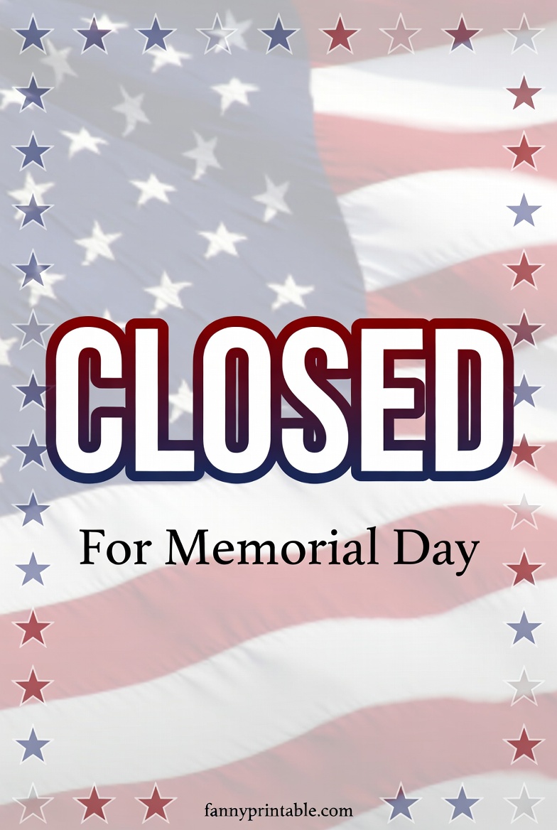 Memorial Day Closed Sign Printable - FannyPrintable.Com (1)