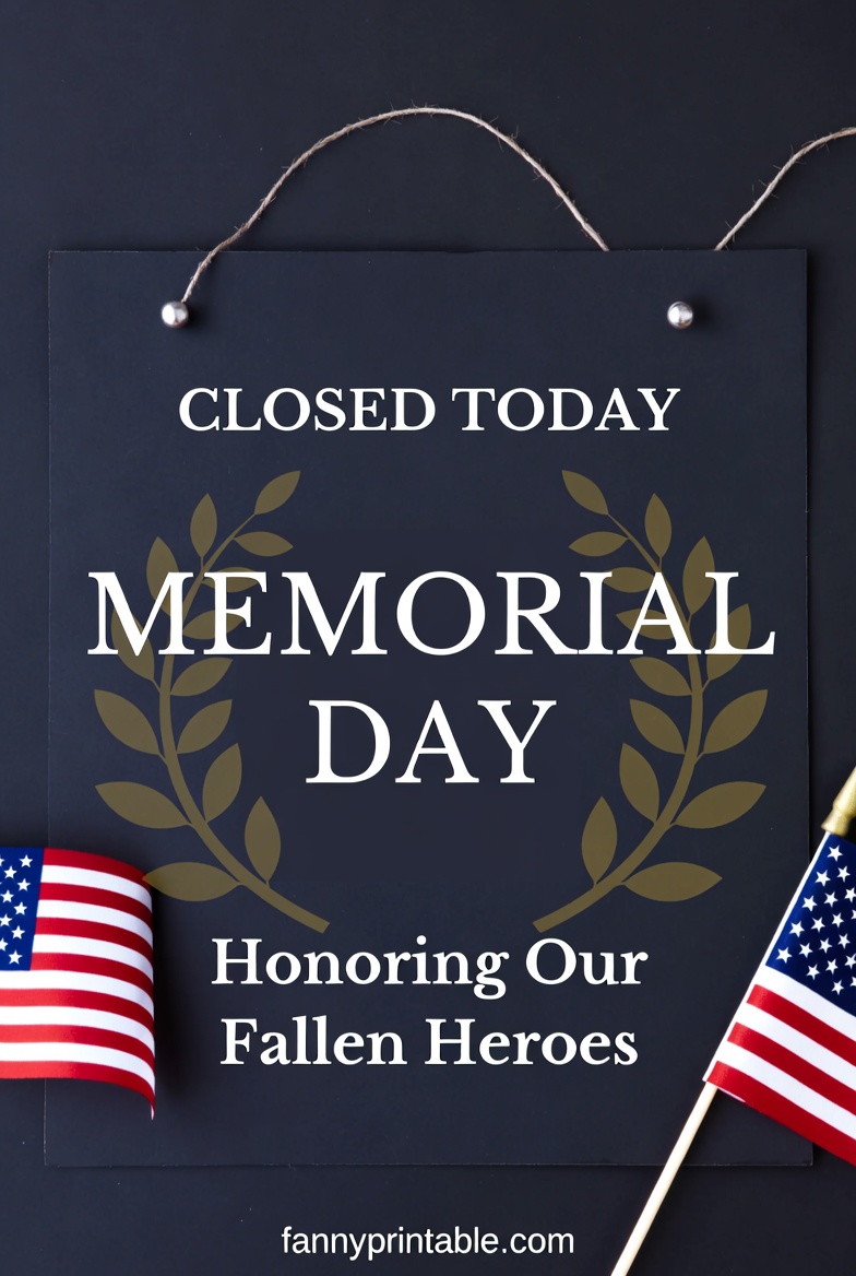 Memorial Day Closed Sign Printable - FannyPrintable.Com (2)