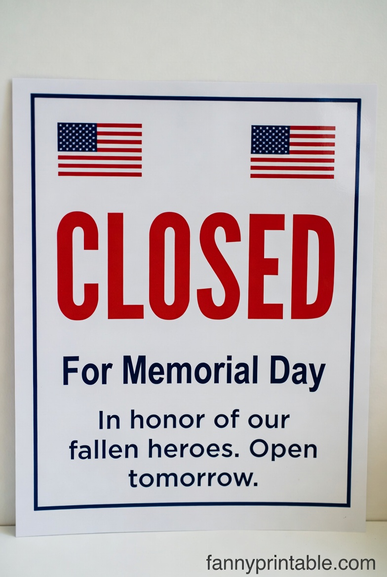 Memorial Day Closed Signs Printable - FannyPrintable.Com (1)