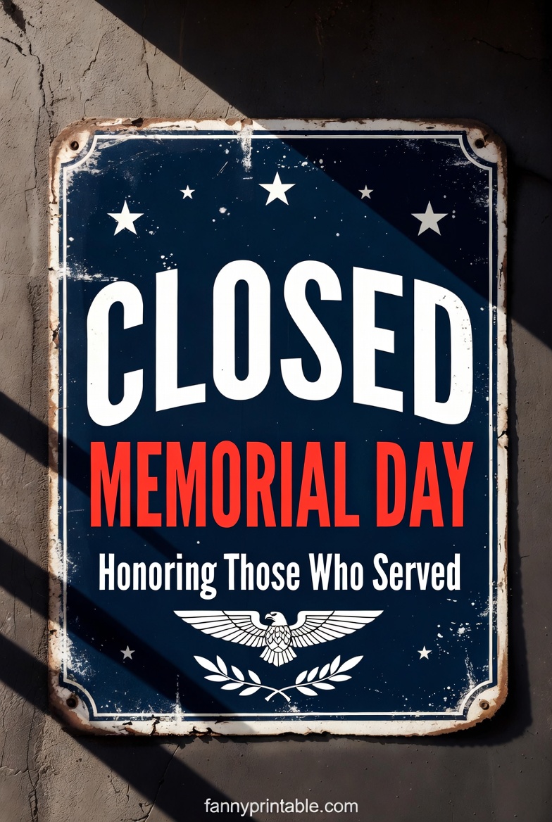 Memorial Day Closed Signs Printable - FannyPrintable.Com (2)