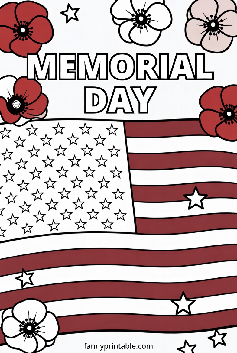 Memorial Day Color Pages Printable - FannyPrintable.Com (1)