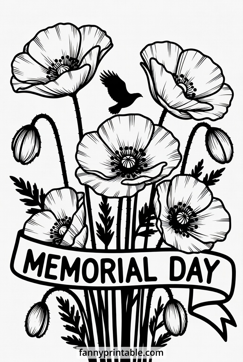 Memorial Day Color Pages Printable - FannyPrintable.Com (2)