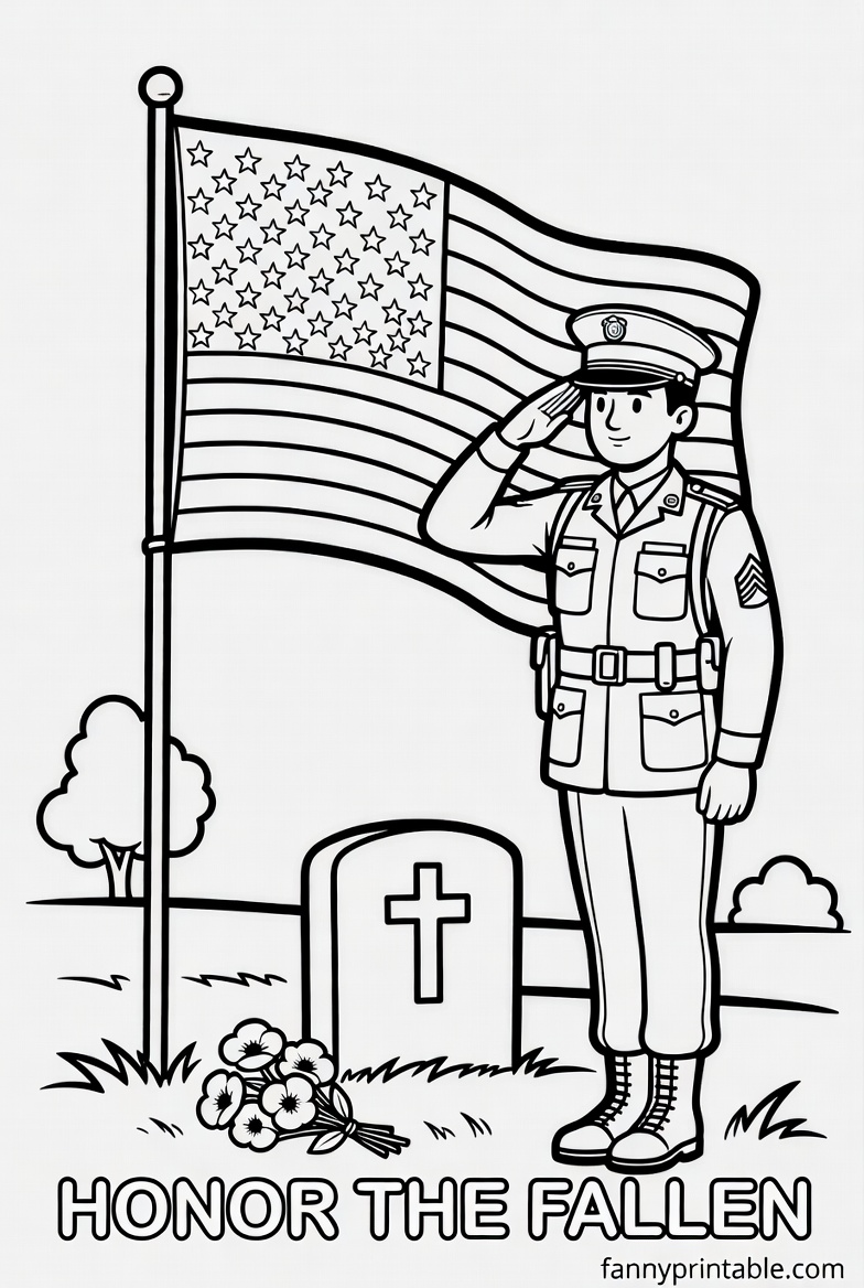 Memorial Day Coloring Pages Free Printable - FannyPrintable.Com (4)