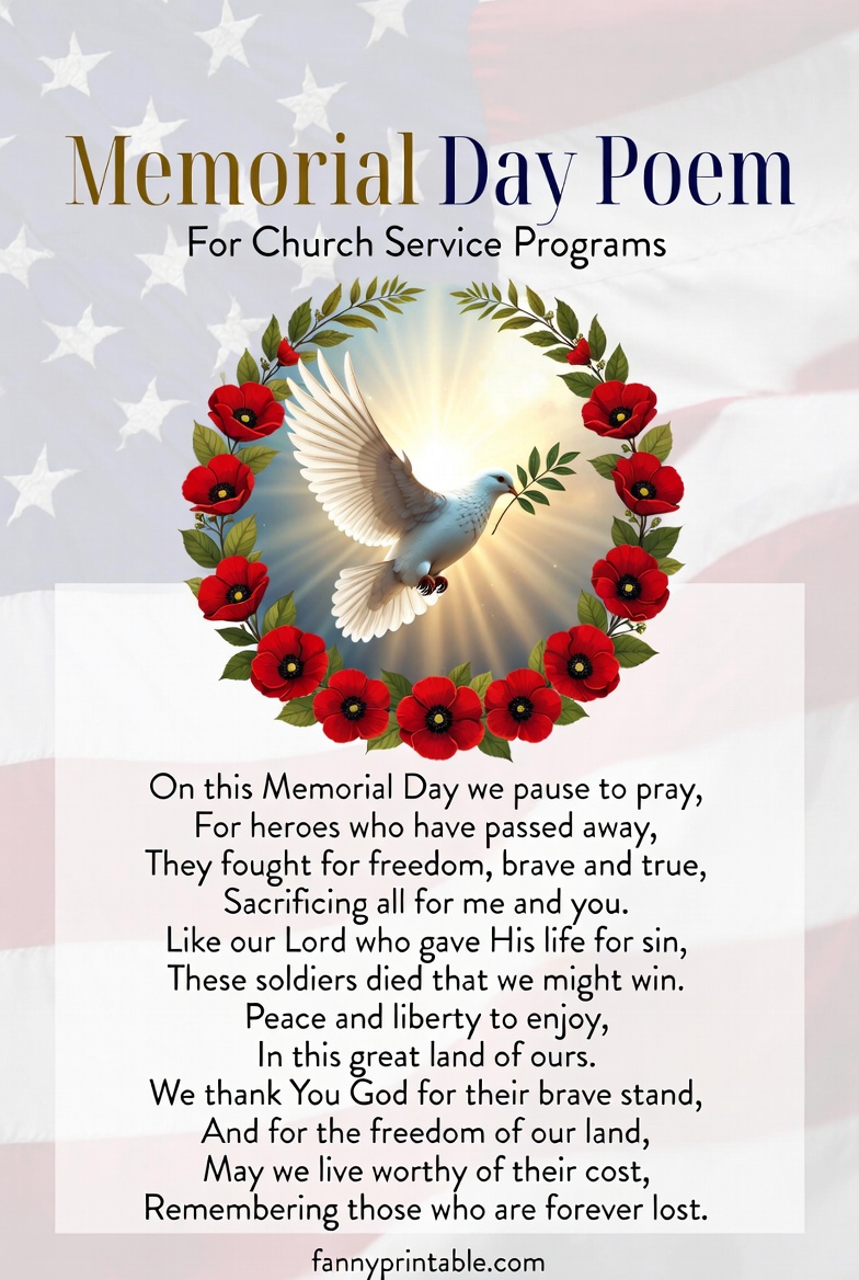 Memorial Day Poem for Church Service Programs FannyPrintable (2)