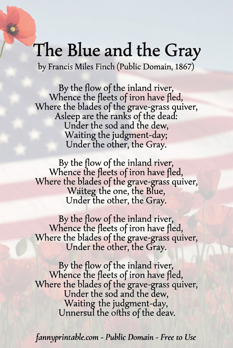 Memorial Day Poems Public Domain Free to Use FannyPrintable (2)