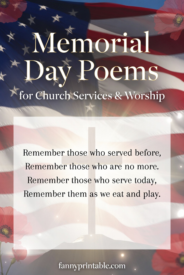 Memorial Day Poems for Church Services & Worship FannyPrintable (2)
