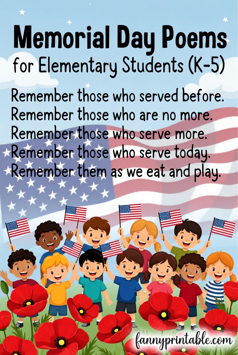Memorial Day Poems for Elementary Students (K-5) FannyPrintable (1)