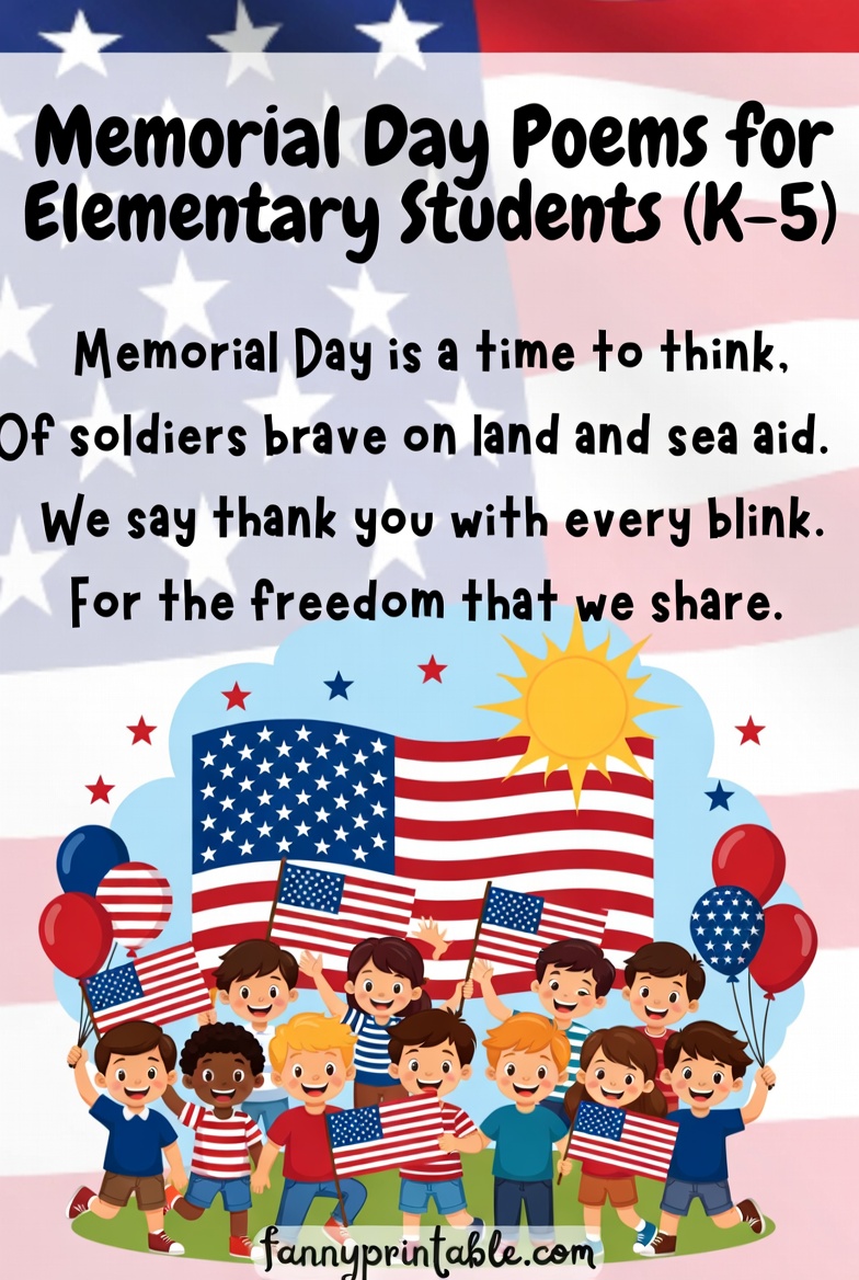 Memorial Day Poems for Elementary Students (K-5) FannyPrintable (2)