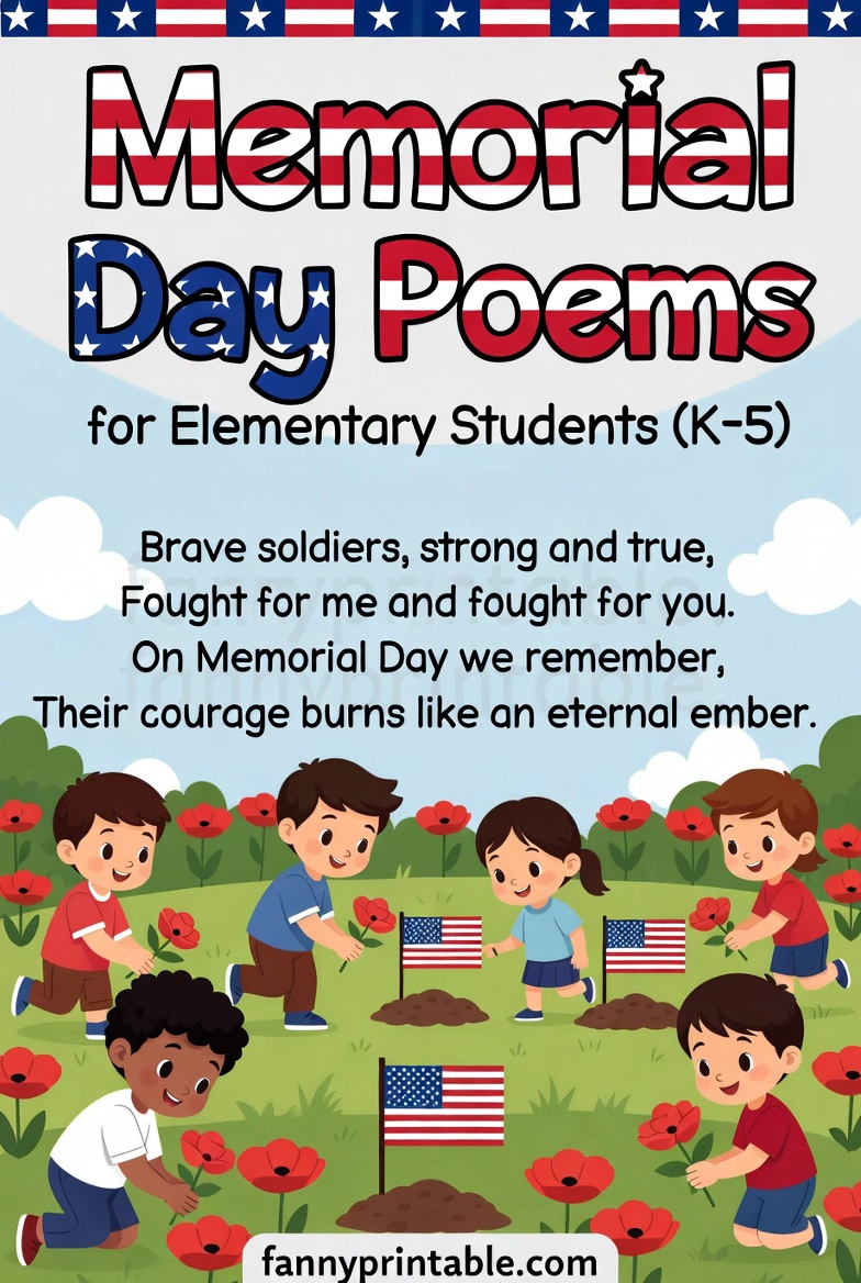 Memorial Day Poems for Elementary Students (K-5) FannyPrintable (4)