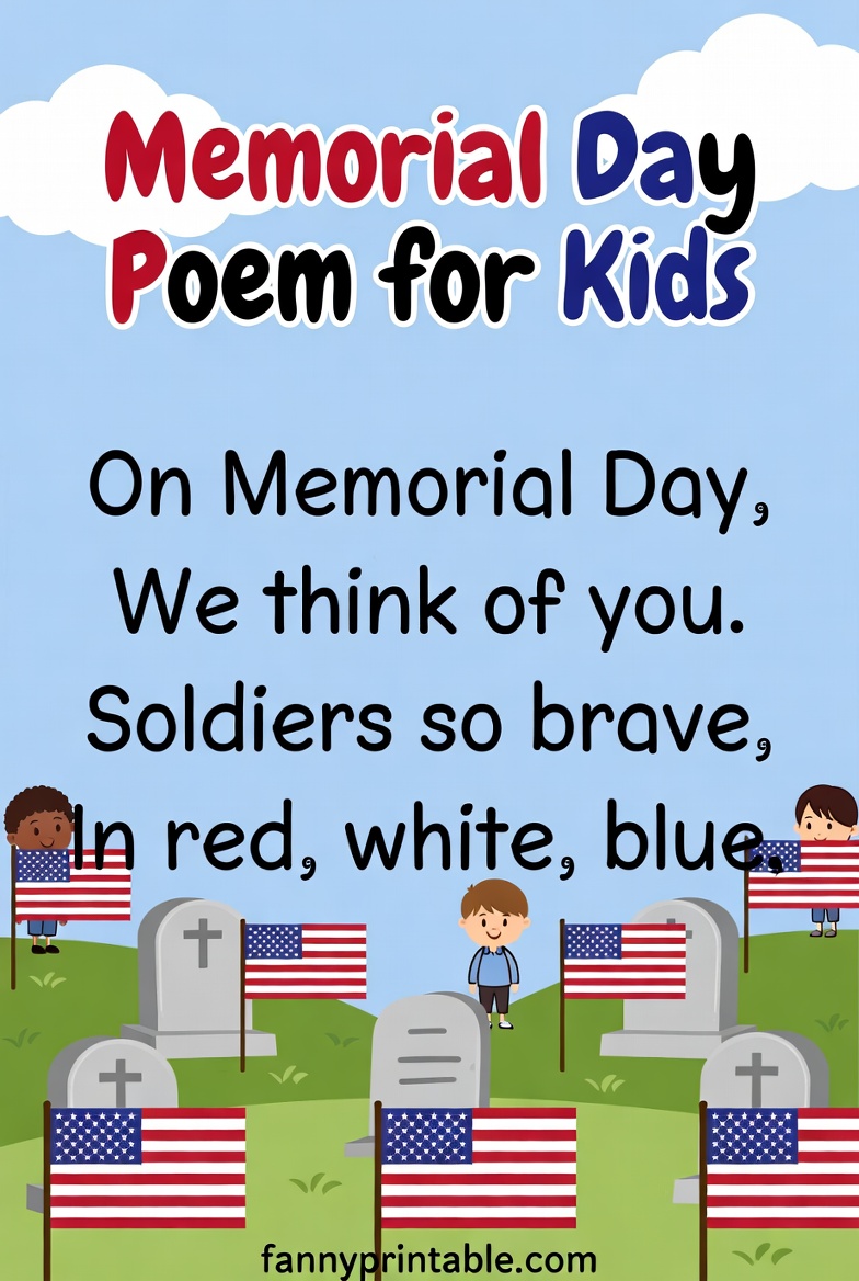 Memorial Day Poems for Kindergarten Easy & Simple FannyPrintable (4)