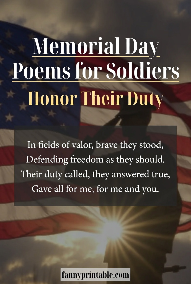 Memorial Day Poems for Soldiers Honor Their Duty FannyPrintable 1 Memorial Day Poems for Soldiers Honor Their Duty FannyPrintable (1)
