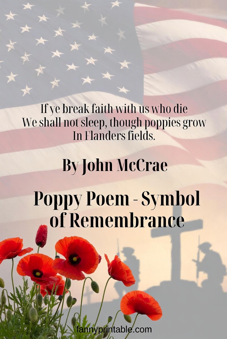 Memorial Day Poppy Poem Symbol of Remembrance FannyPrintable (2)