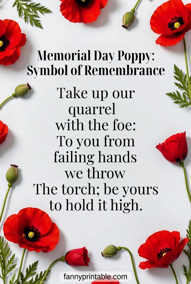 Memorial Day Poppy Poem Symbol of Remembrance FannyPrintable (3)