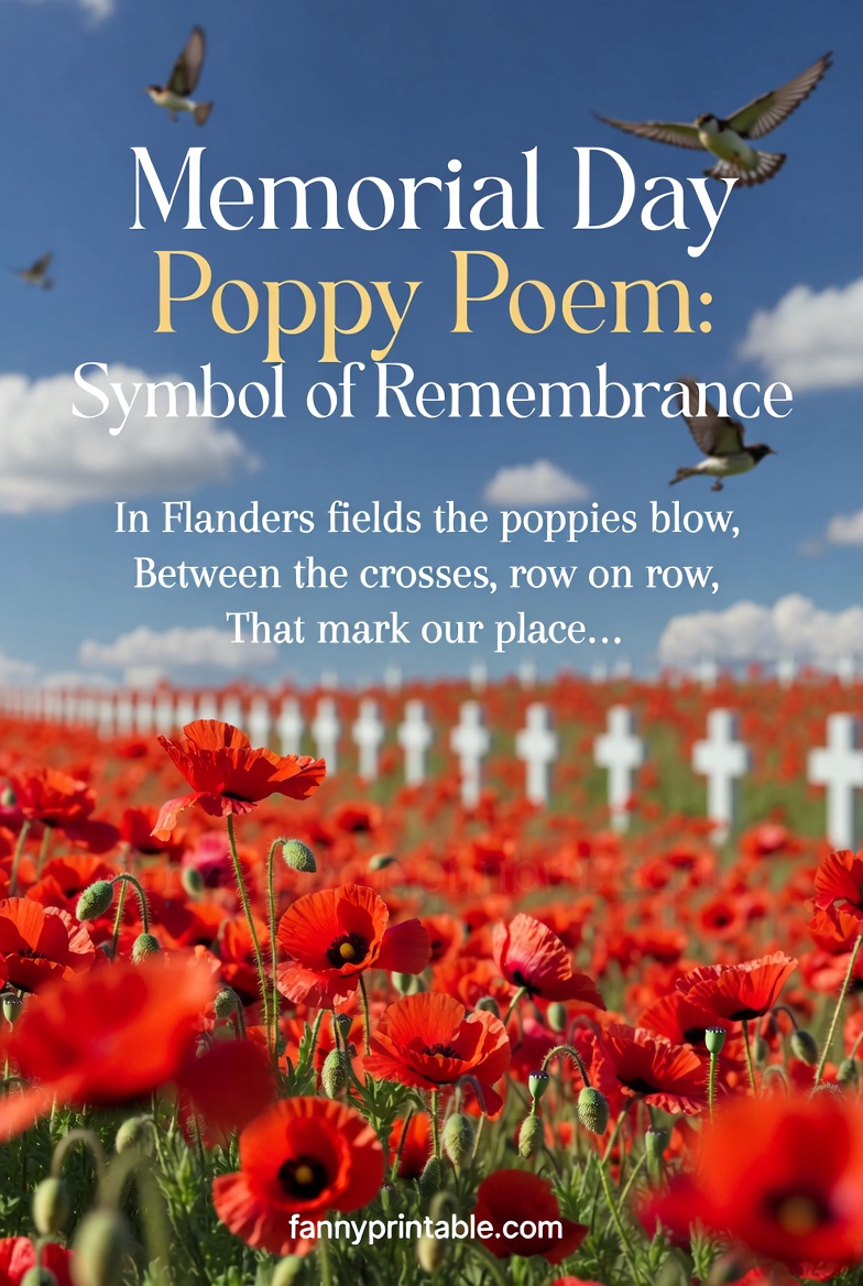 Memorial Day Poppy Poem Symbol of Remembrance FannyPrintable (4)