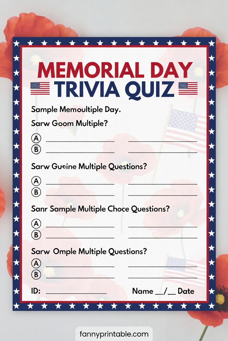 Memorial Day Quiz Printable - FannyPrintable.Com (3)