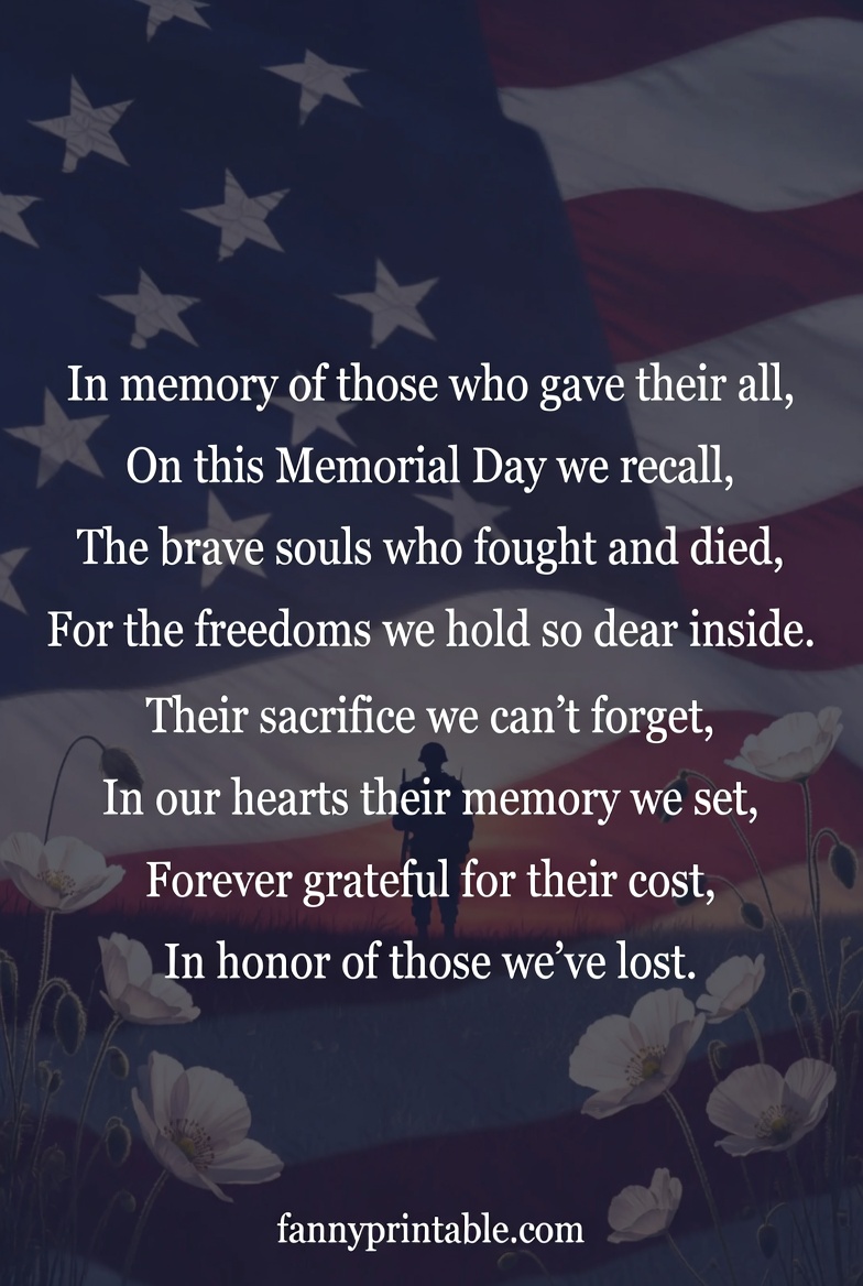 Memorial Day Remembrance Poems for Fallen Heroes FannyPrintable 1 Memorial Day Remembrance Poems for Fallen Heroes FannyPrintable (1)