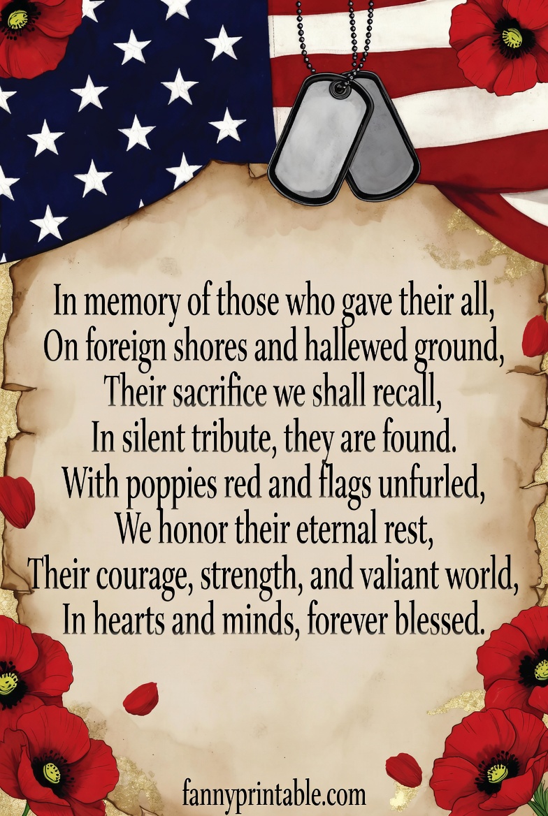 Memorial Day Remembrance Poems for Fallen Heroes FannyPrintable 3 Memorial Day Remembrance Poems for Fallen Heroes FannyPrintable (3)