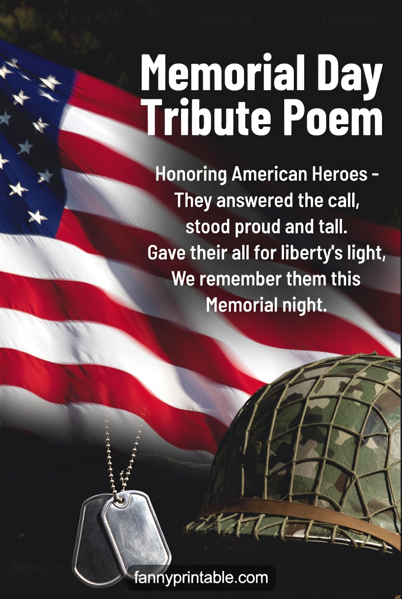 Memorial Day Tribute Poem Honoring American Heroes FannyPrintable (2)
