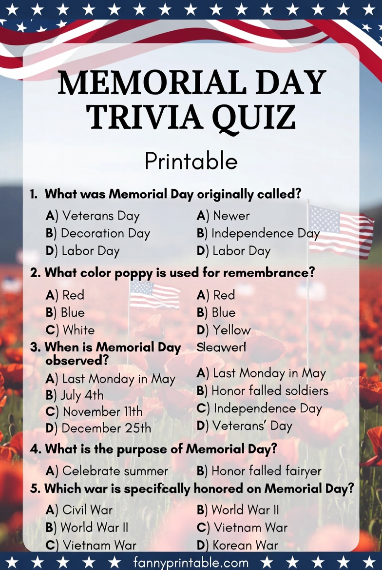 Memorial Day Trivia Questions Printable - FannyPrintable.Com (3)