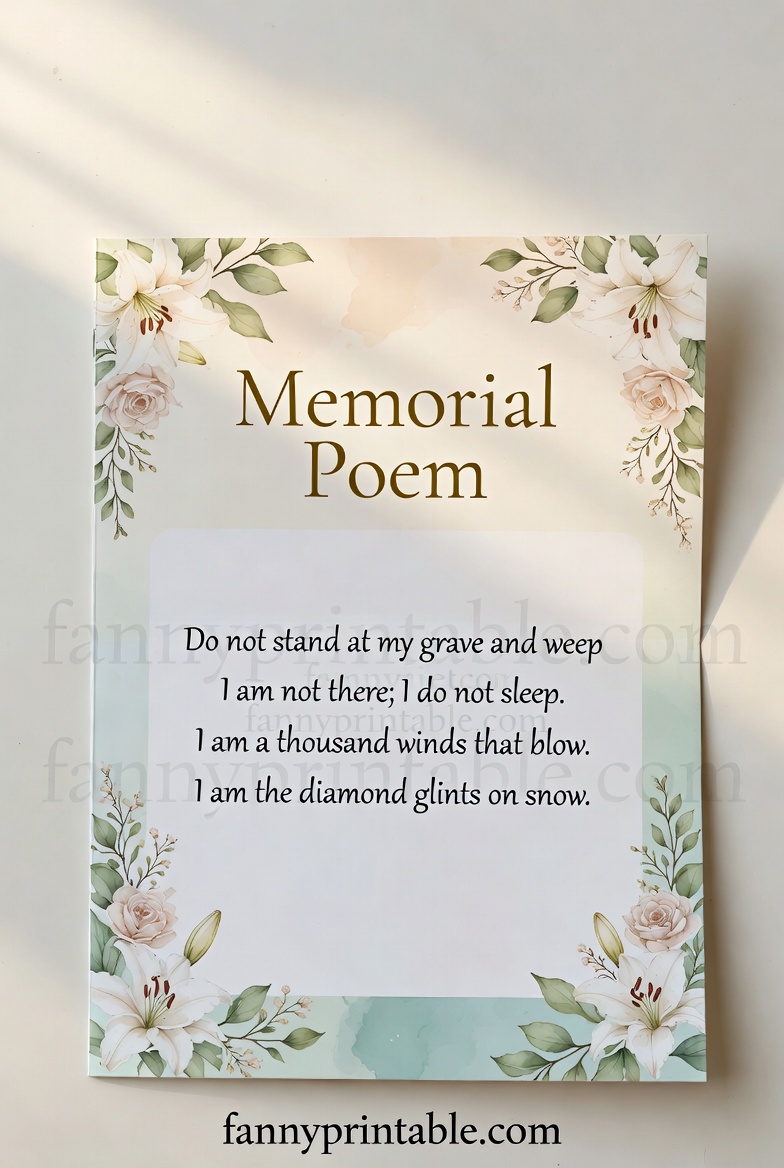 Memorial Folder Poems for Service Programs FannyPrintable (1)