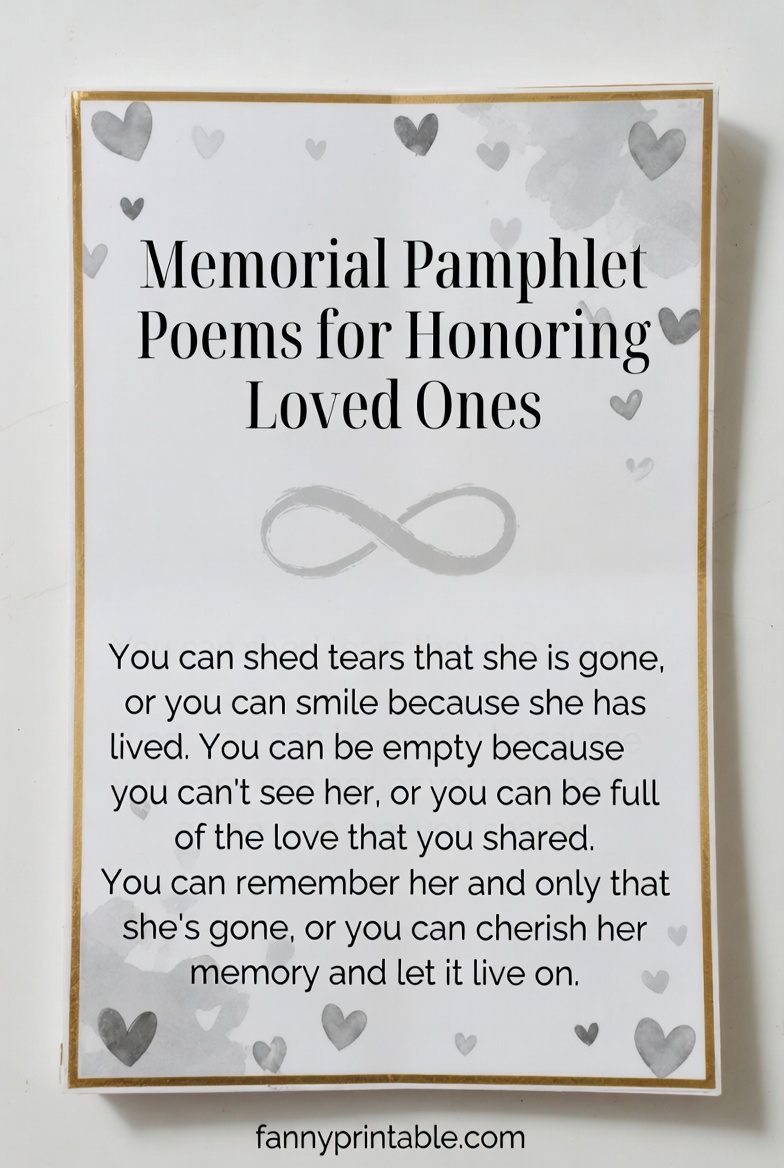 Memorial Pamphlet Poems for Honoring Loved Ones FannyPrintable 2 Memorial Pamphlet Poems for Honoring Loved Ones FannyPrintable (2)