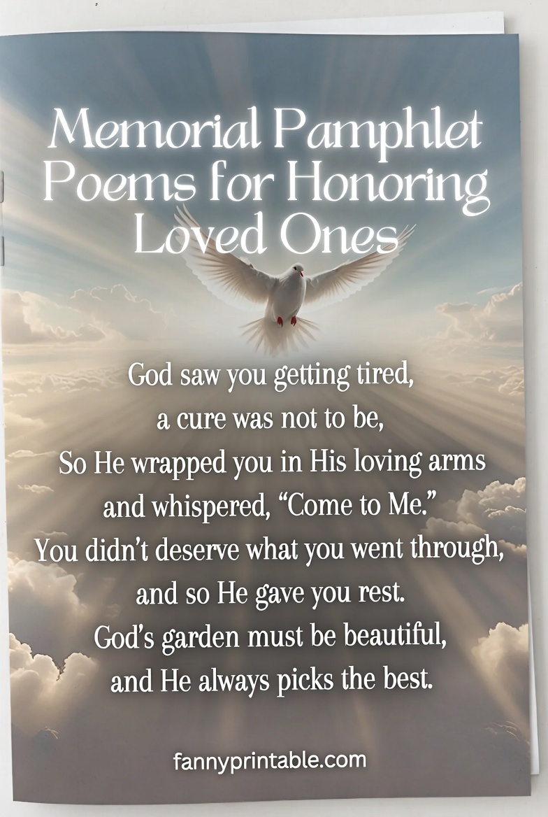 Memorial Pamphlet Poems for Honoring Loved Ones FannyPrintable 4 Memorial Pamphlet Poems for Honoring Loved Ones FannyPrintable (4)
