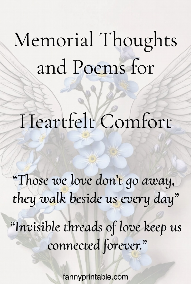 Memorial Thoughts and Poems for Heartfelt Comfort FannyPrintable (2)