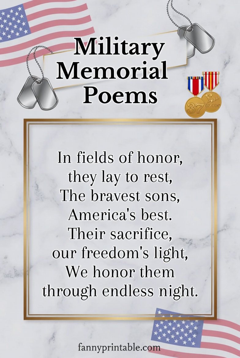Military Memorial Poems for True American Heroes FannyPrintable (2)