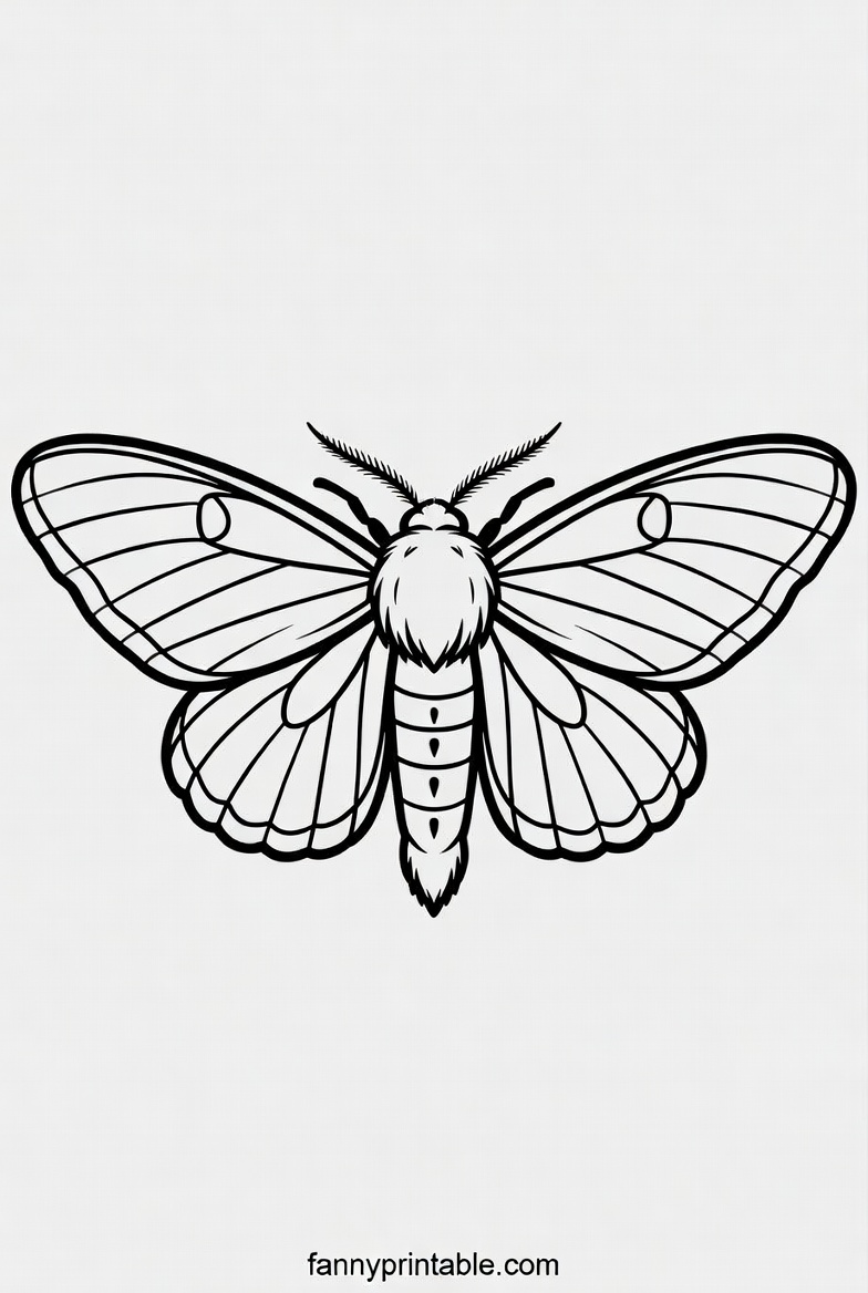 Moth Outline Printable (1)