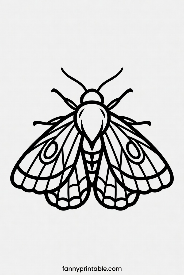 Moth Outline Printable (2)