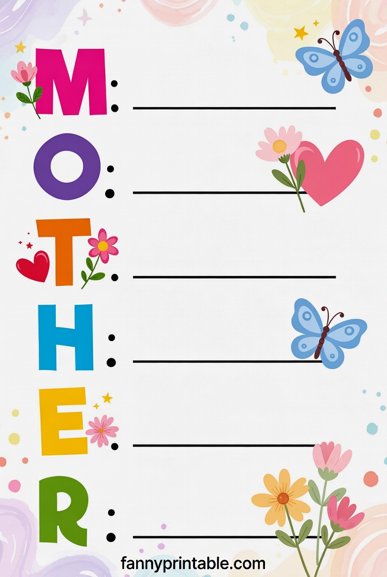 Mother Acrostic Poem Template (1)