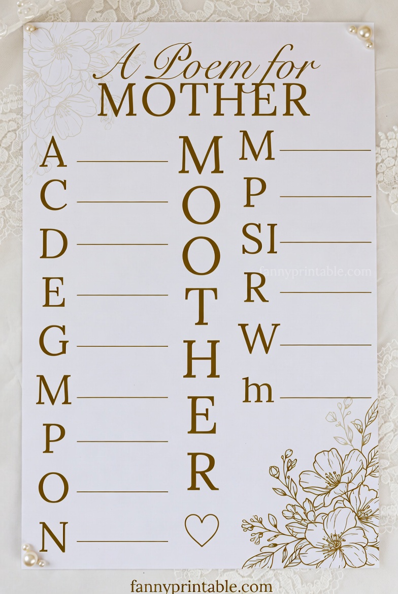 Mother Acrostic Poem Template (2)