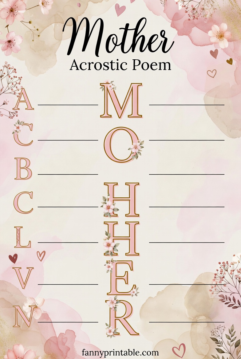Mother Acrostic Poem Template (4)