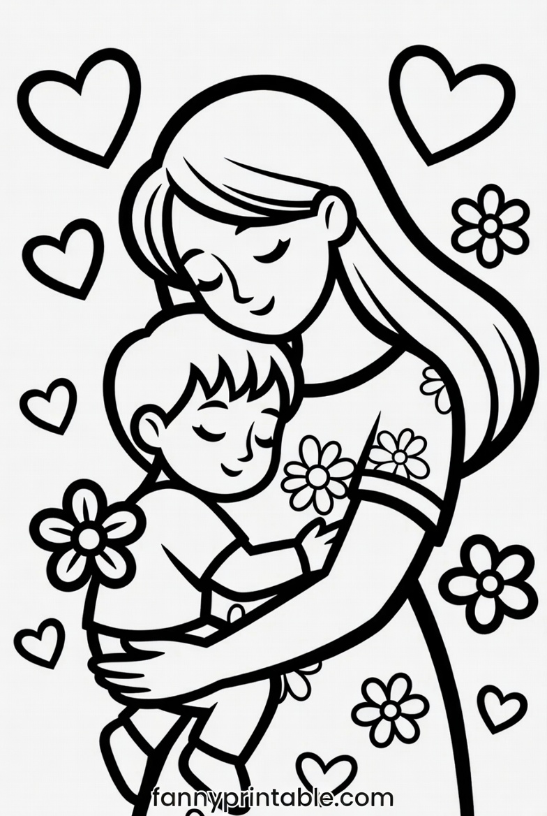 Mother Coloring Pages Printable (1)