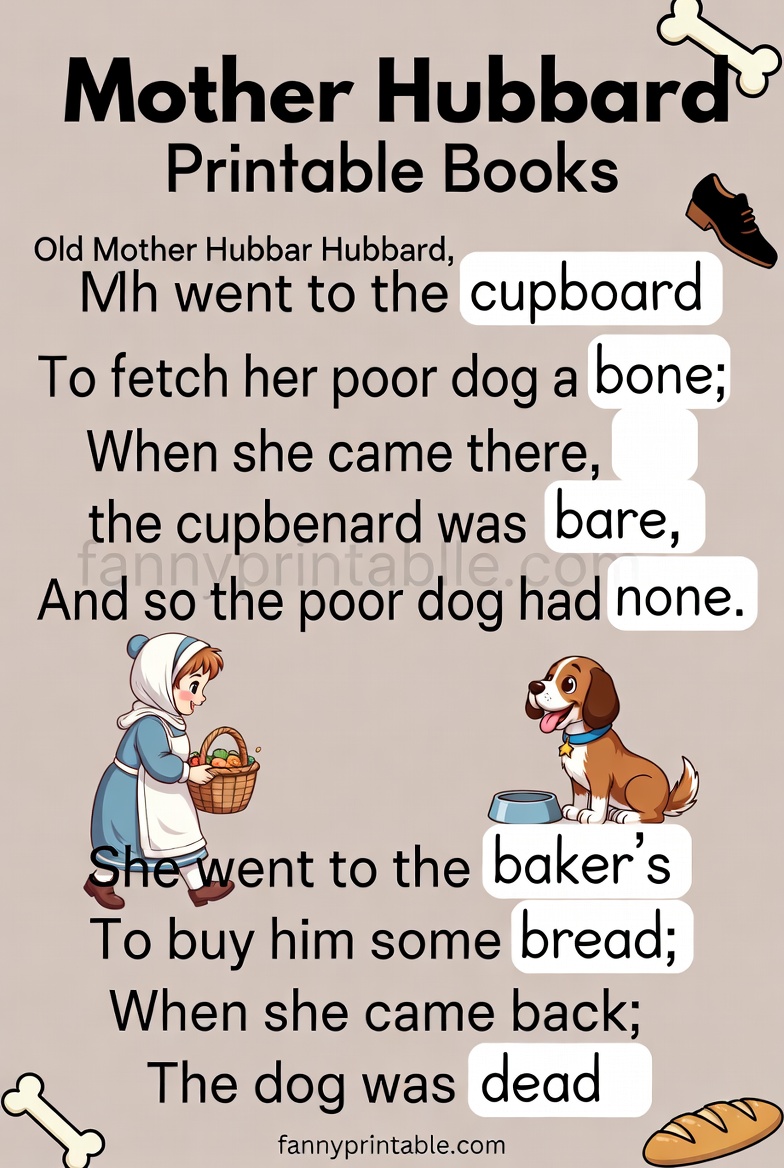Mother Hubbard Printable Books (4)