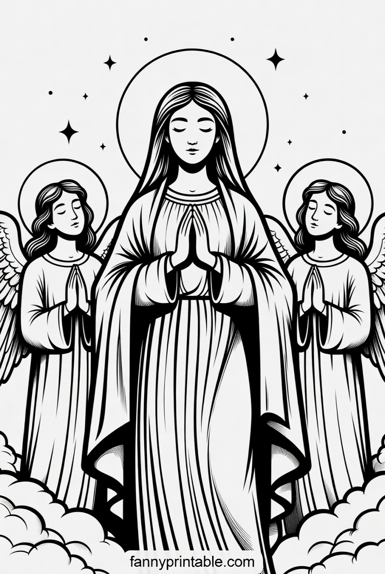 Mother Mary Coloring Pages Printable (1)