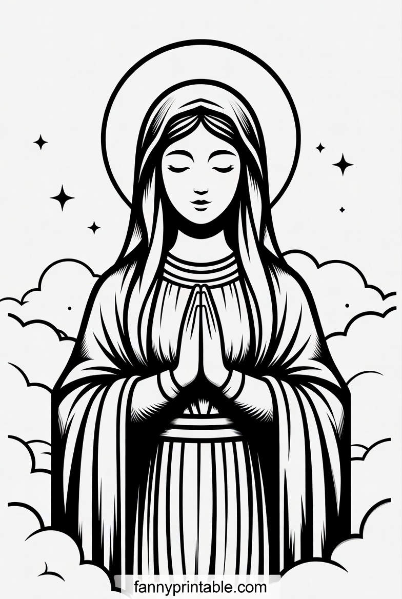 Mother Mary Coloring Pages Printable (2)