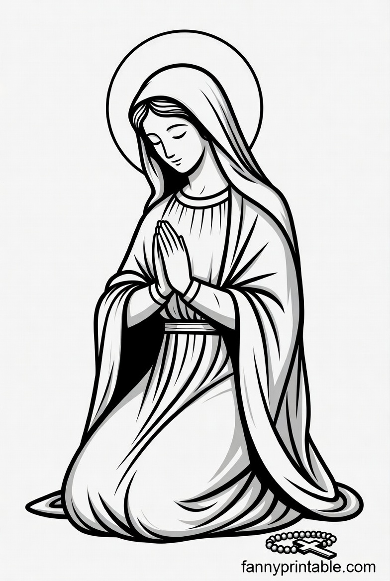 Mother Mary Coloring Pages Printable Free (1)