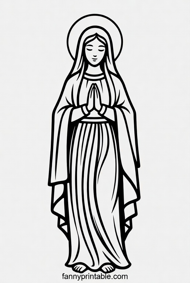 Mother Mary Coloring Pages Printable Free (2)