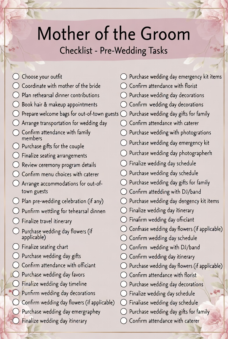 Mother Of The Groom Checklist Printable (2)