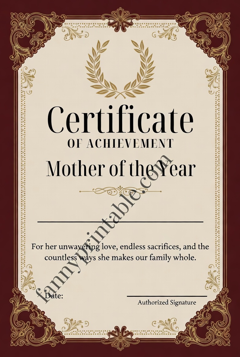 Mother Of The Year Certificate Printable 2 Mother Of The Year Certificate Printable (2)