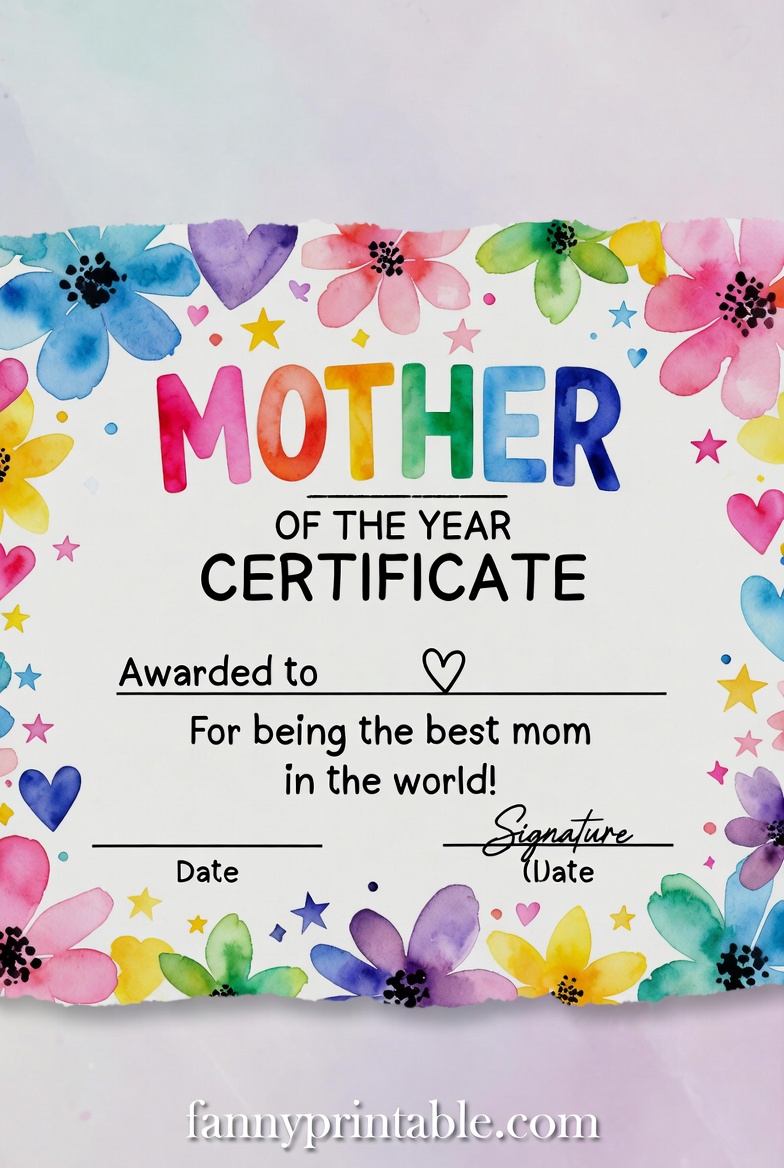 Mother Of The Year Certificate Printable 3 Mother Of The Year Certificate Printable (3)