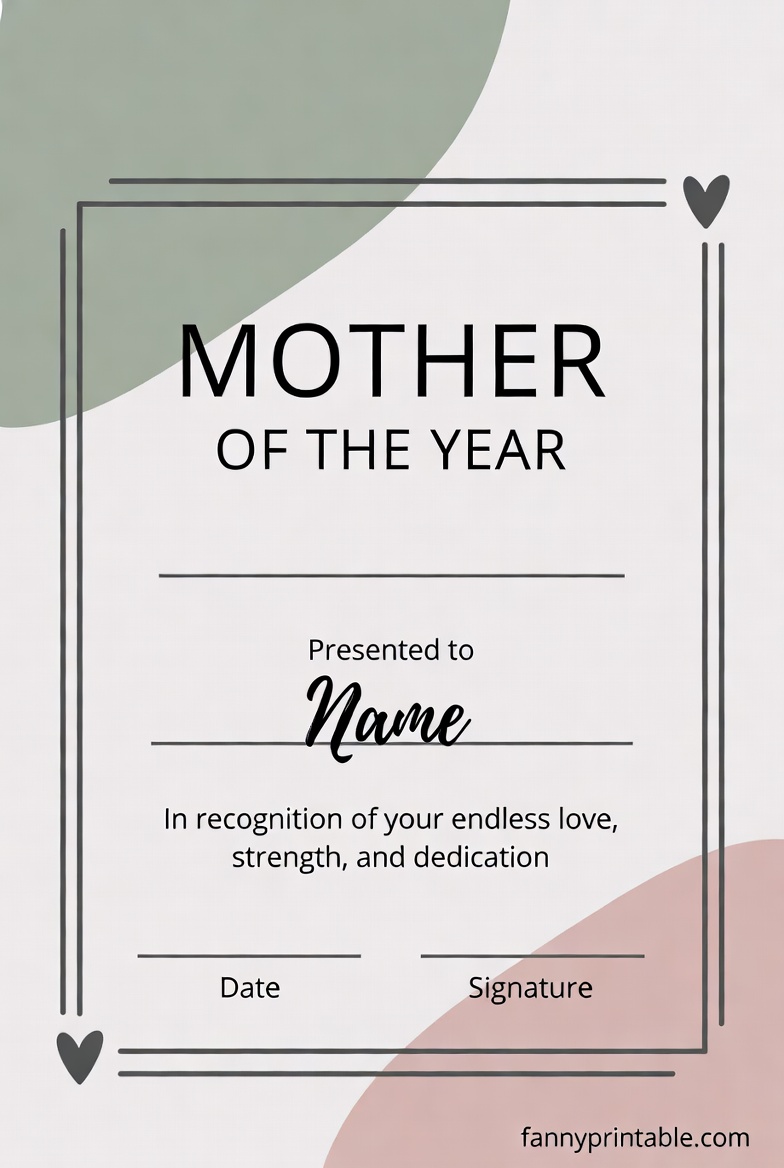 Mother Of The Year Certificate Printable 4 Mother Of The Year Certificate Printable (4)