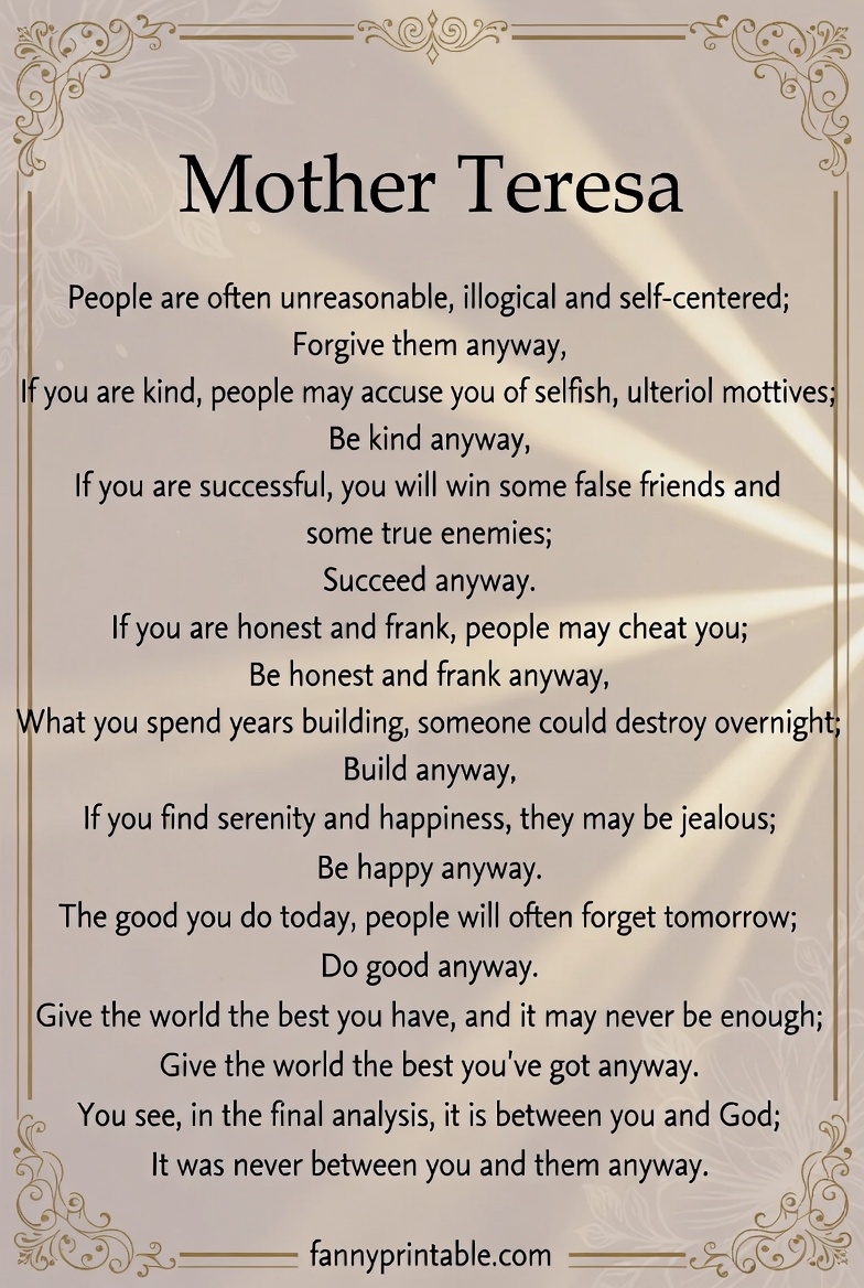 Mother Teresa Anyway Poem Printable (1)